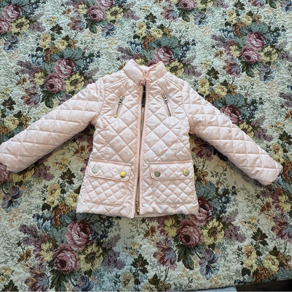 Me Jane Light Pink Quilted Kids Puffer Jacket